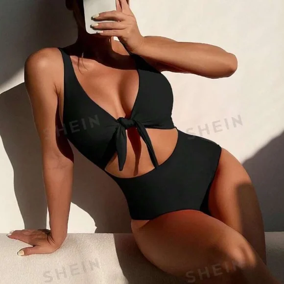 One-Piece Cut Out Bathing Suit - Picture 3 of 7